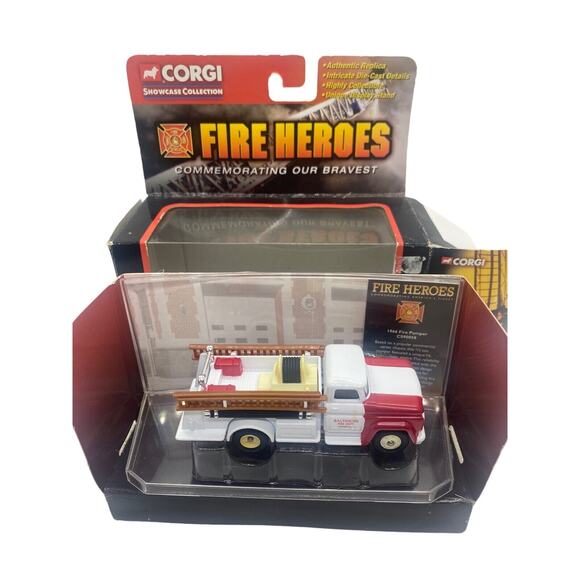 Corgi Showcase Collection Fire Heroes Baltimore Fire Dept. 1966 Fire Pumper New - Picture 11 of 11
